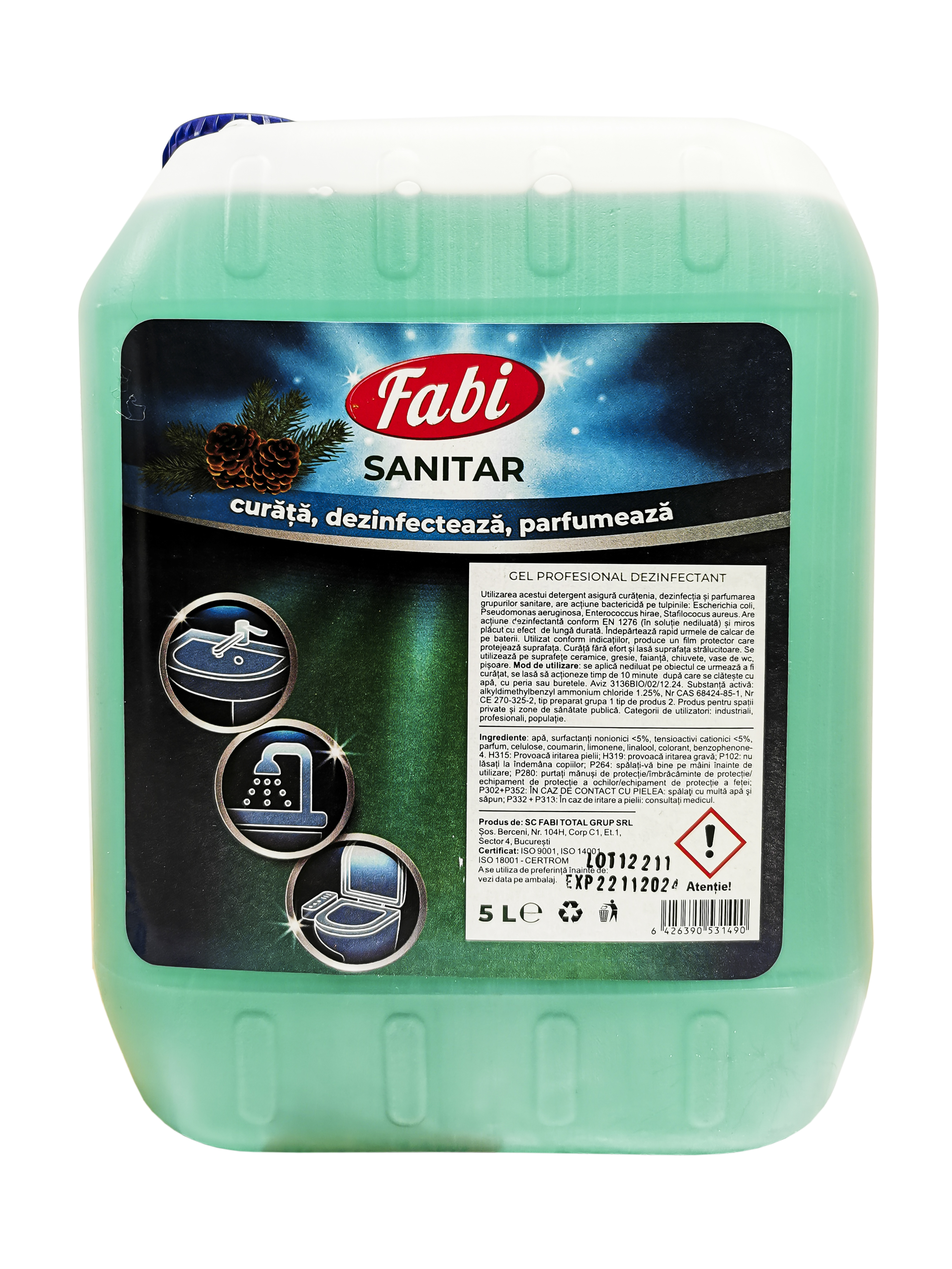 Detergent sanitar dezinfectant pentru baie Fabi 5L Fabi